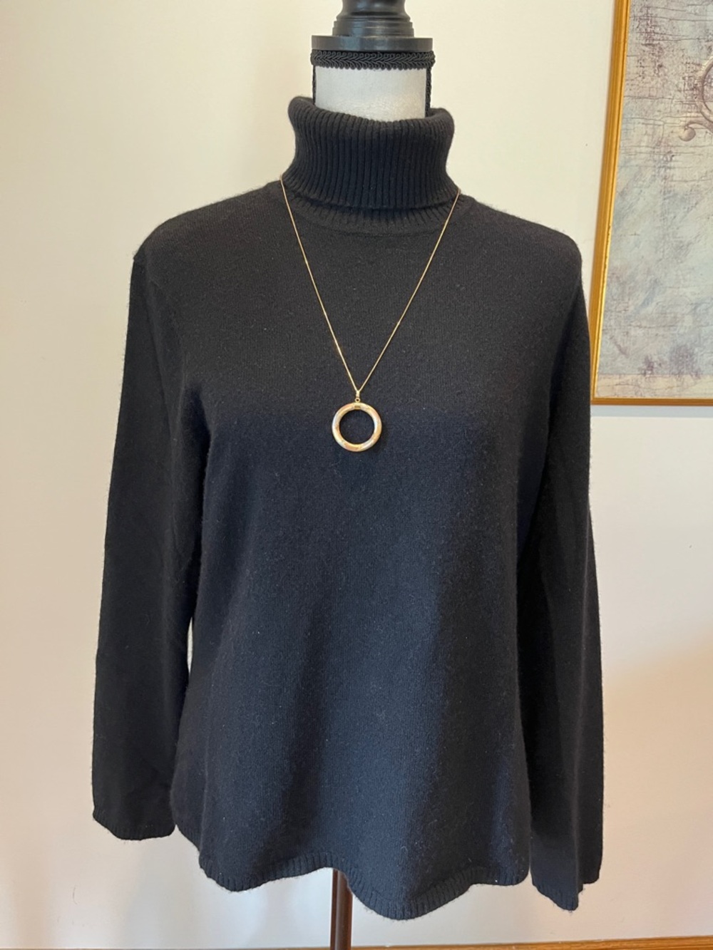 Pursuits Ltd. 100% Cashmere Black Turtleneck Sweater size L